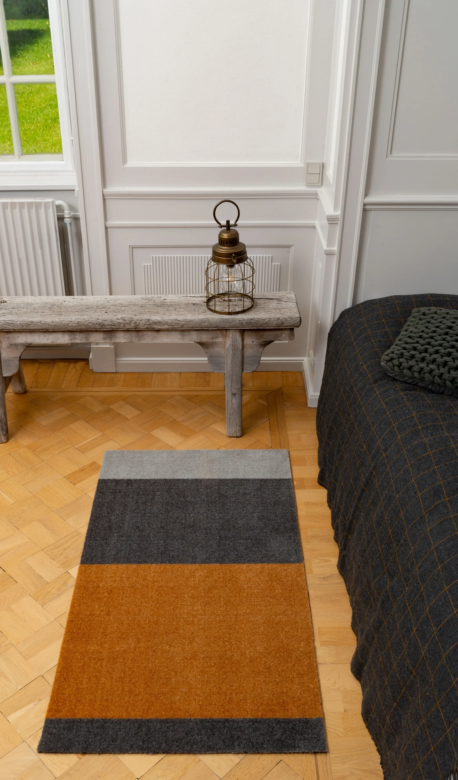 Chodnik Stripes pasy poziome, Grey-grey-dijon, 67x120 cm tica copenhagen