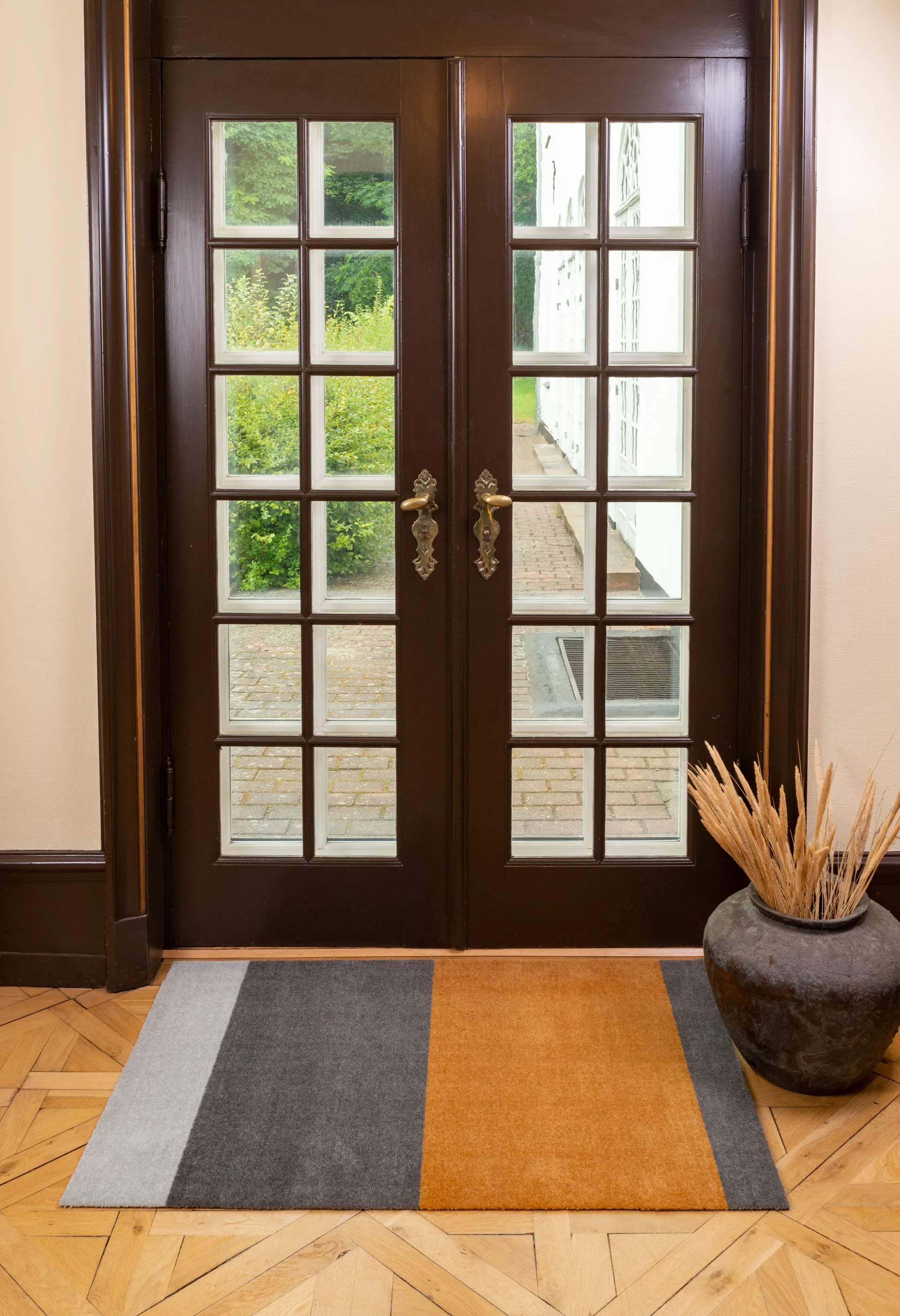 Chodnik Stripes pasy poziome, Grey-grey-dijon, 90x130 cm tica copenhagen