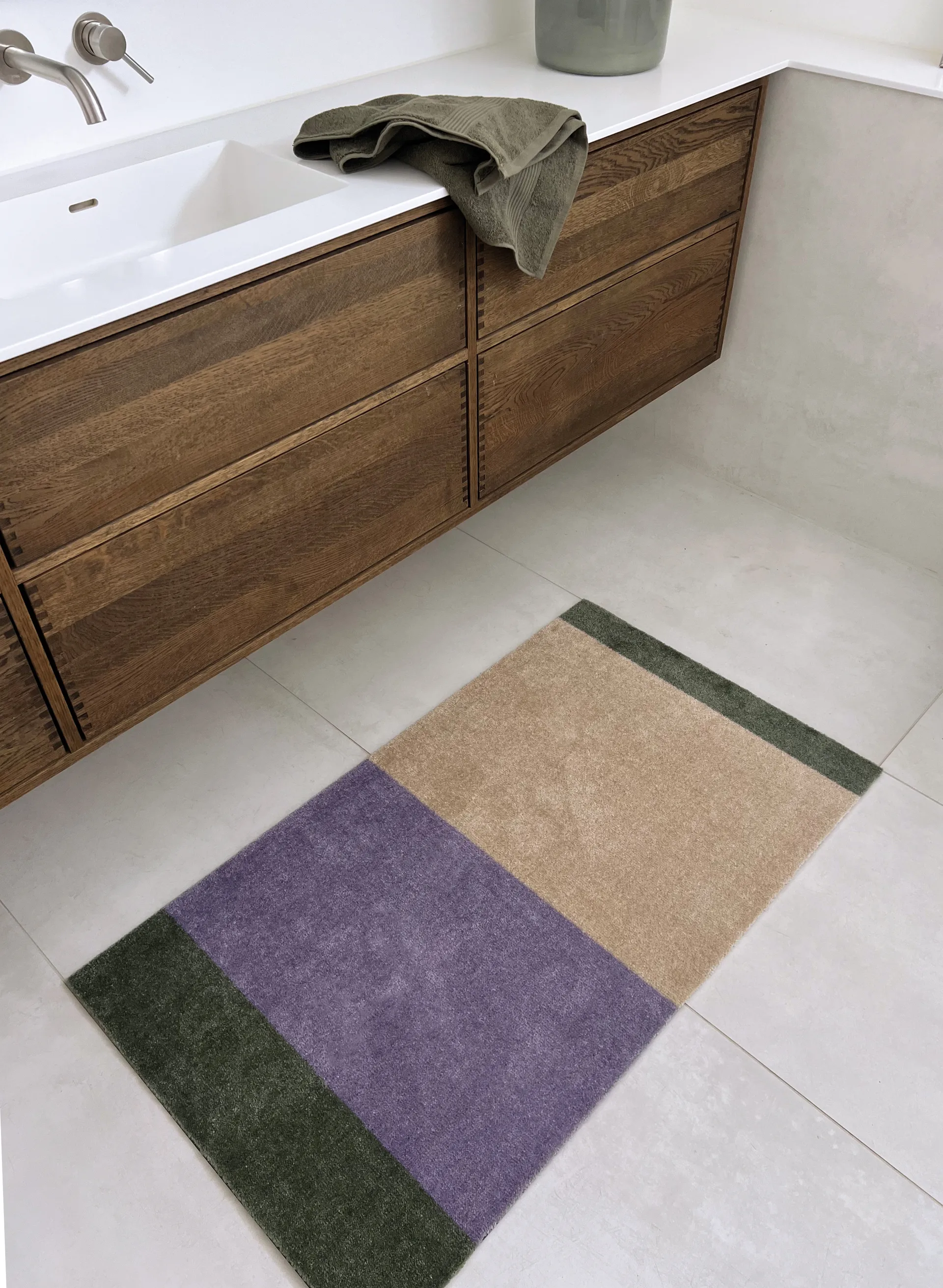 Chodnik Stripes pasy poziome, Lilac-ivory-green, 67x120 cm tica copenhagen