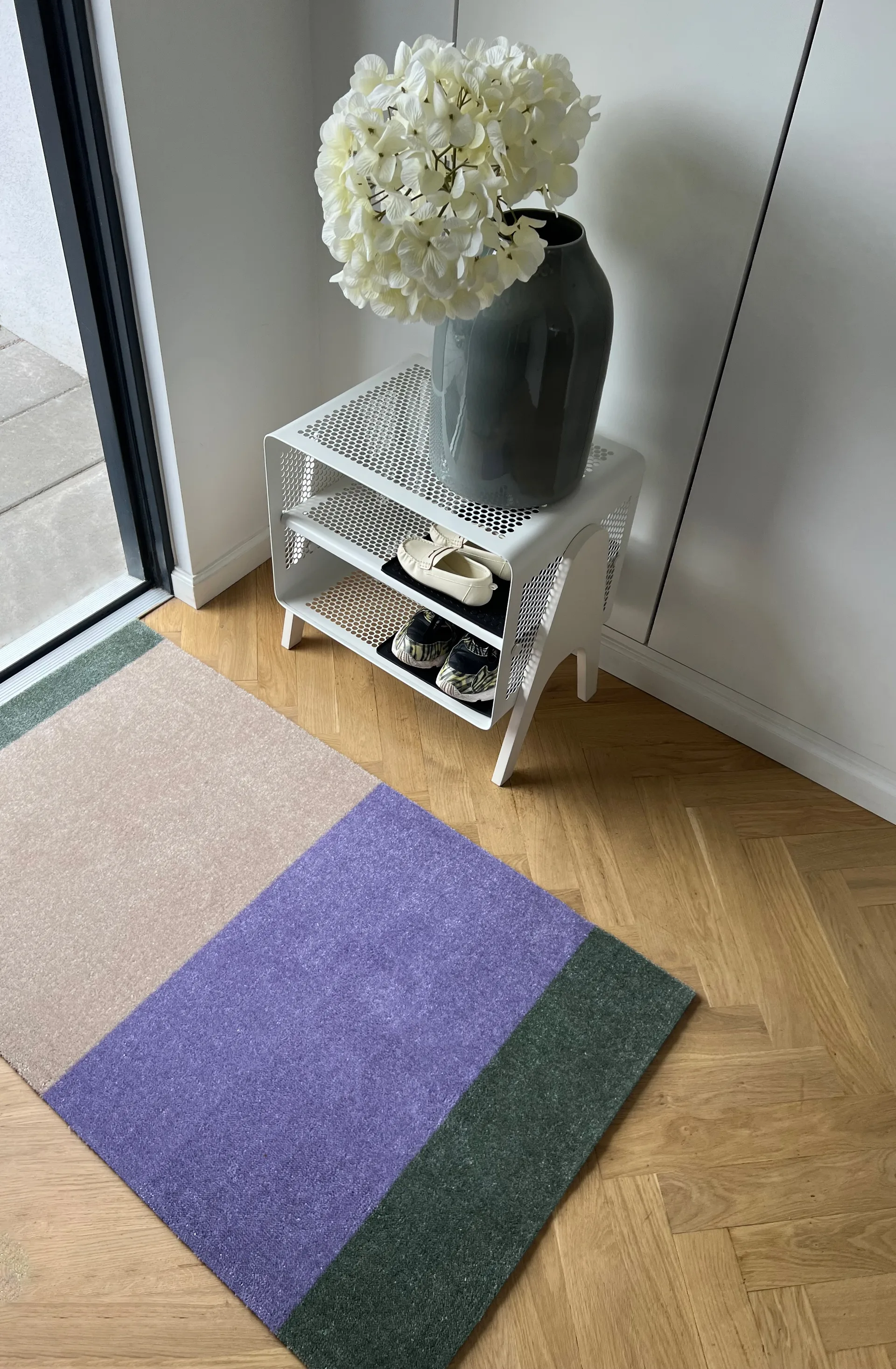 Chodnik Stripes pasy poziome, Lilac-ivory-green, 67x120 cm tica copenhagen