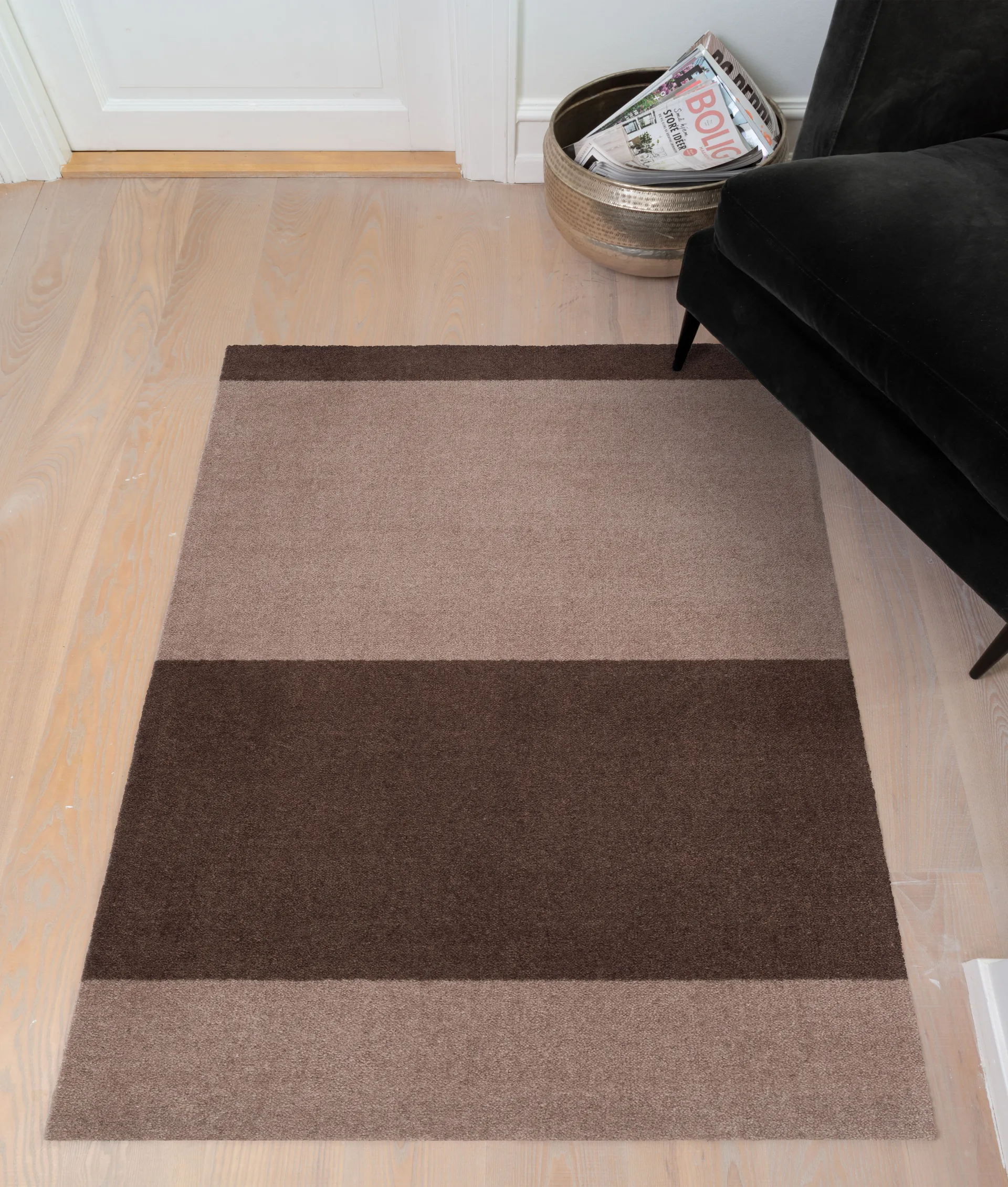 Chodnik Stripes pasy poziome, Sand-brown, 67x120 cm tica copenhagen