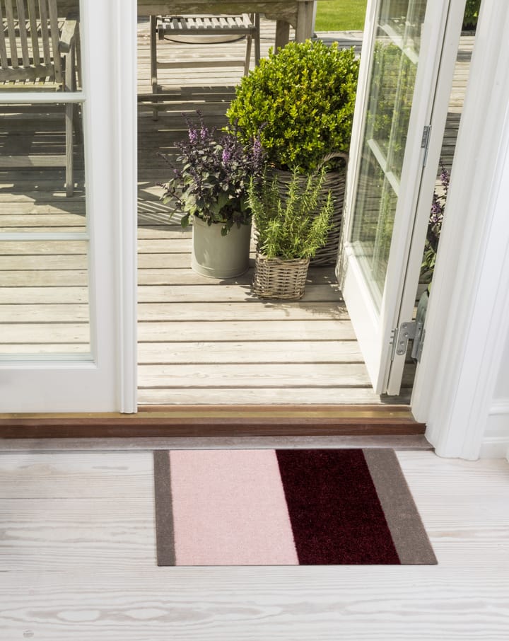 Wycieraczka Stripes pasy poziome, Bordeaux-rose-sand, 40x60 cm tica copenhagen