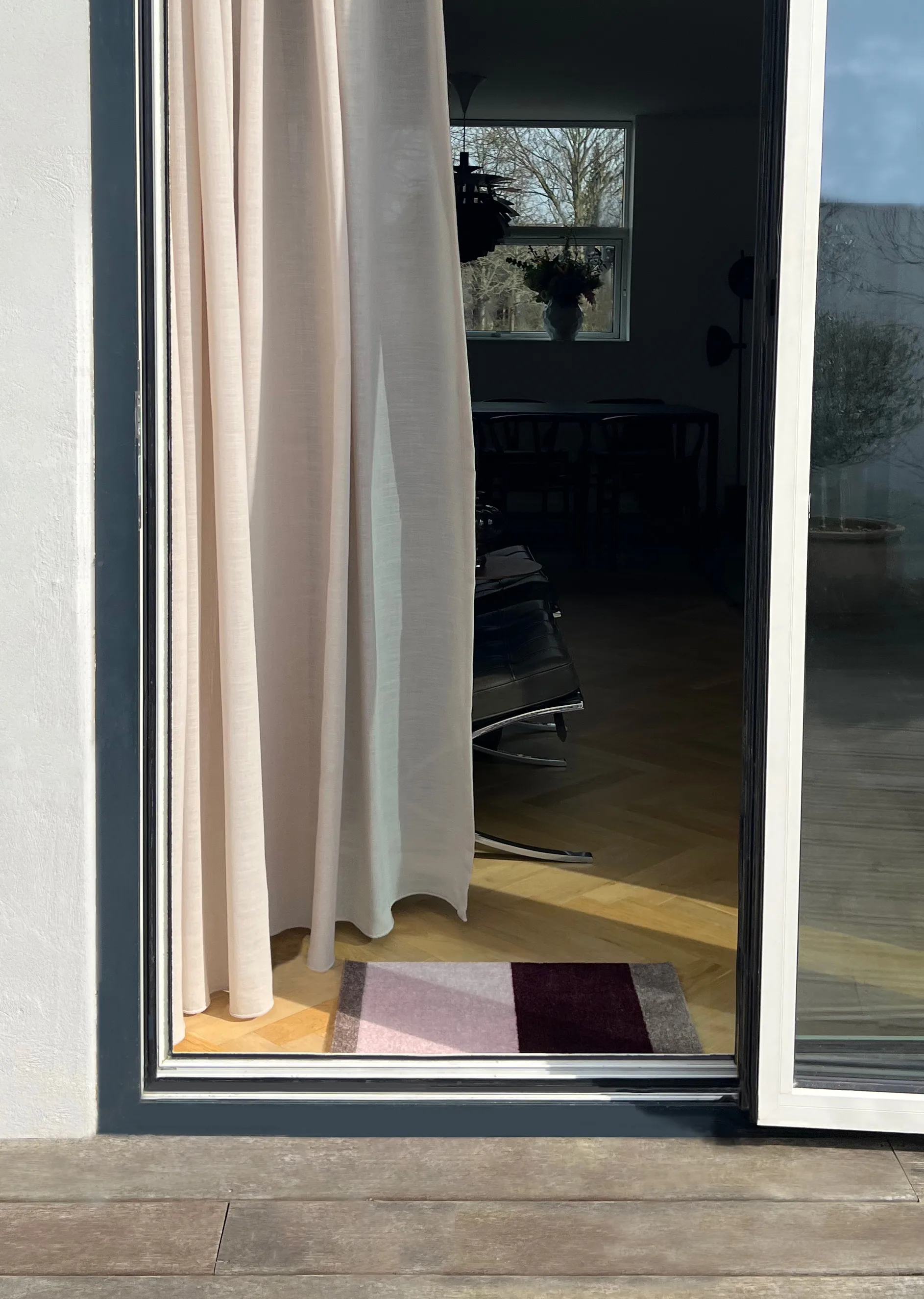 Wycieraczka Stripes pasy poziome, Bordeaux-rose-sand, 40x60 cm tica copenhagen