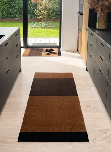 Wycieraczka Stripes pasy poziome - Cognac-dark brown-black, 60x90 cm - tica copenhagen