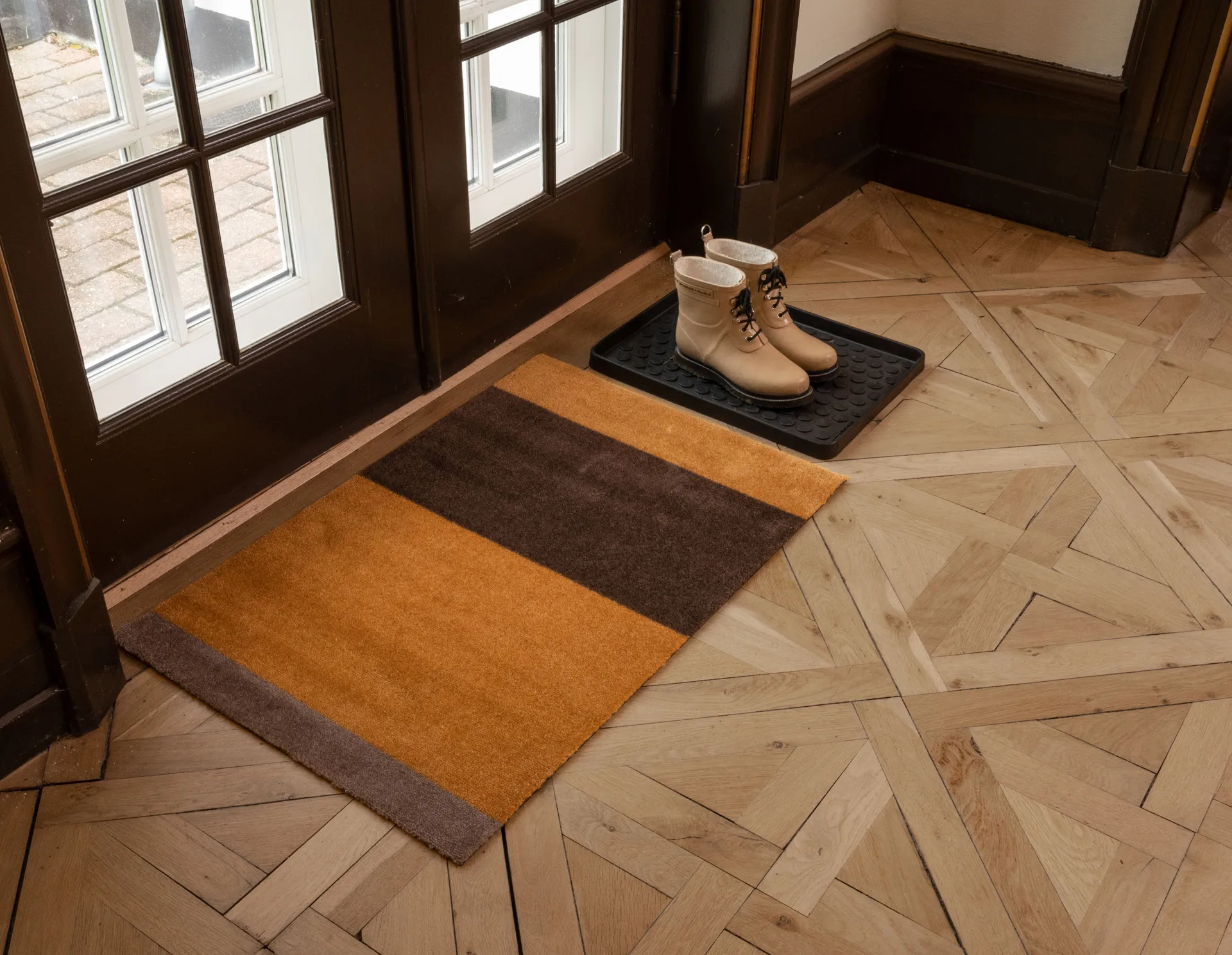 Wycieraczka Stripes pasy poziome, Dijon-brown-sand, 60x90 cm tica copenhagen