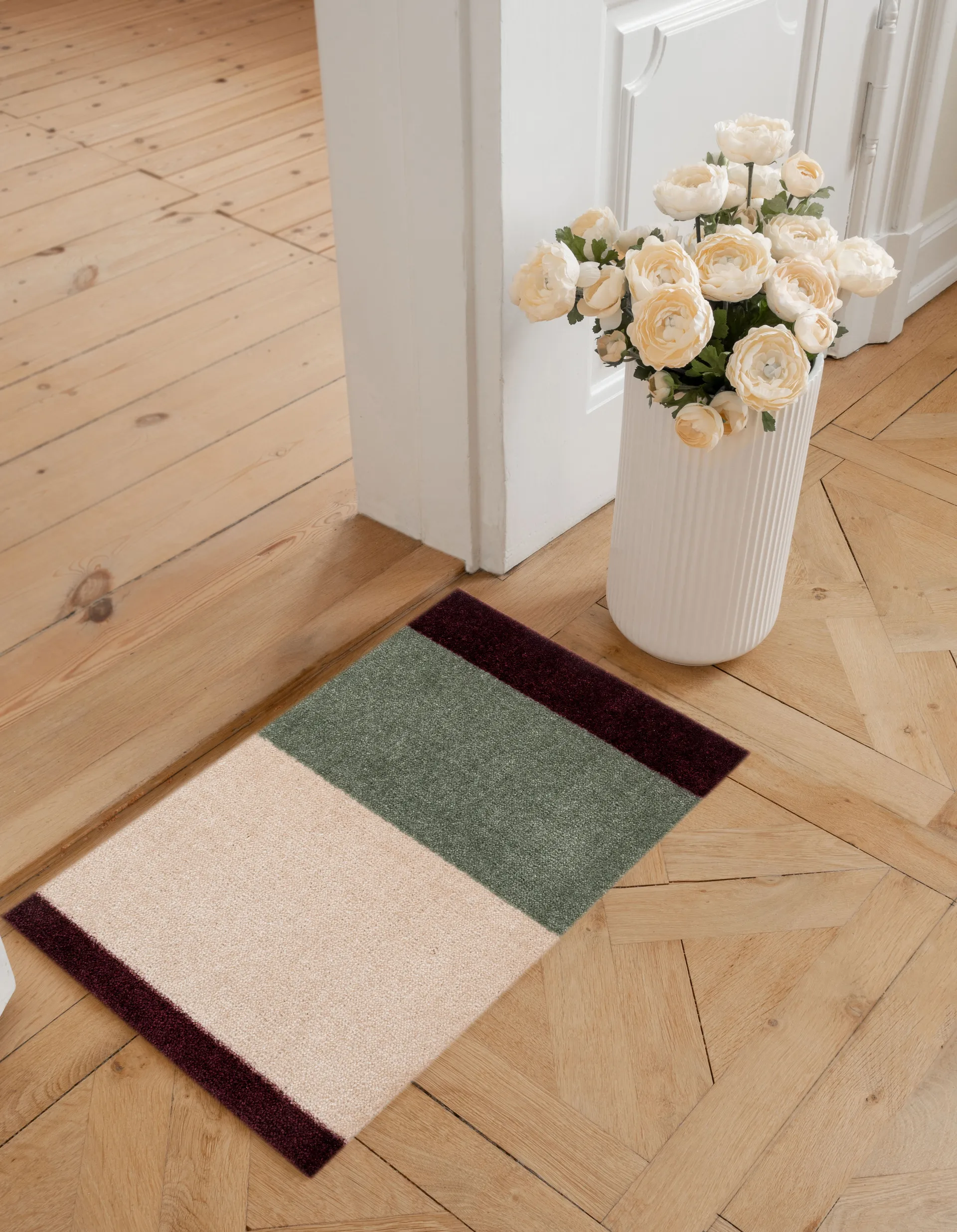 Wycieraczka Stripes pasy poziome, Green-ivory-bordeaux, 40x60 cm tica copenhagen