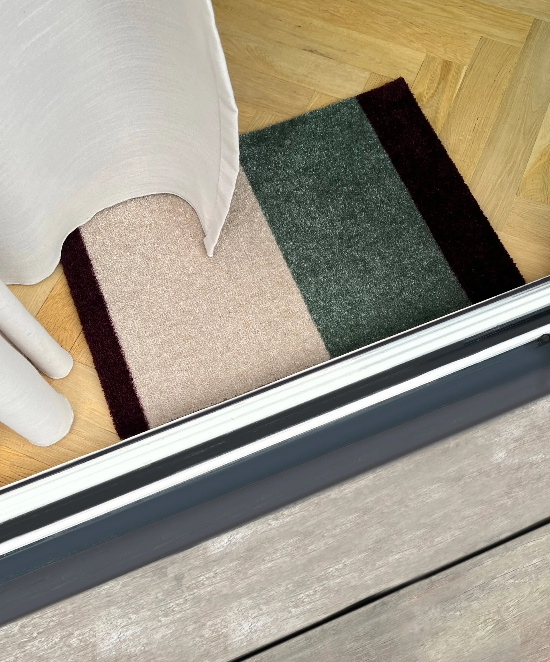 Wycieraczka Stripes pasy poziome, Green-ivory-bordeaux, 40x60 cm tica copenhagen