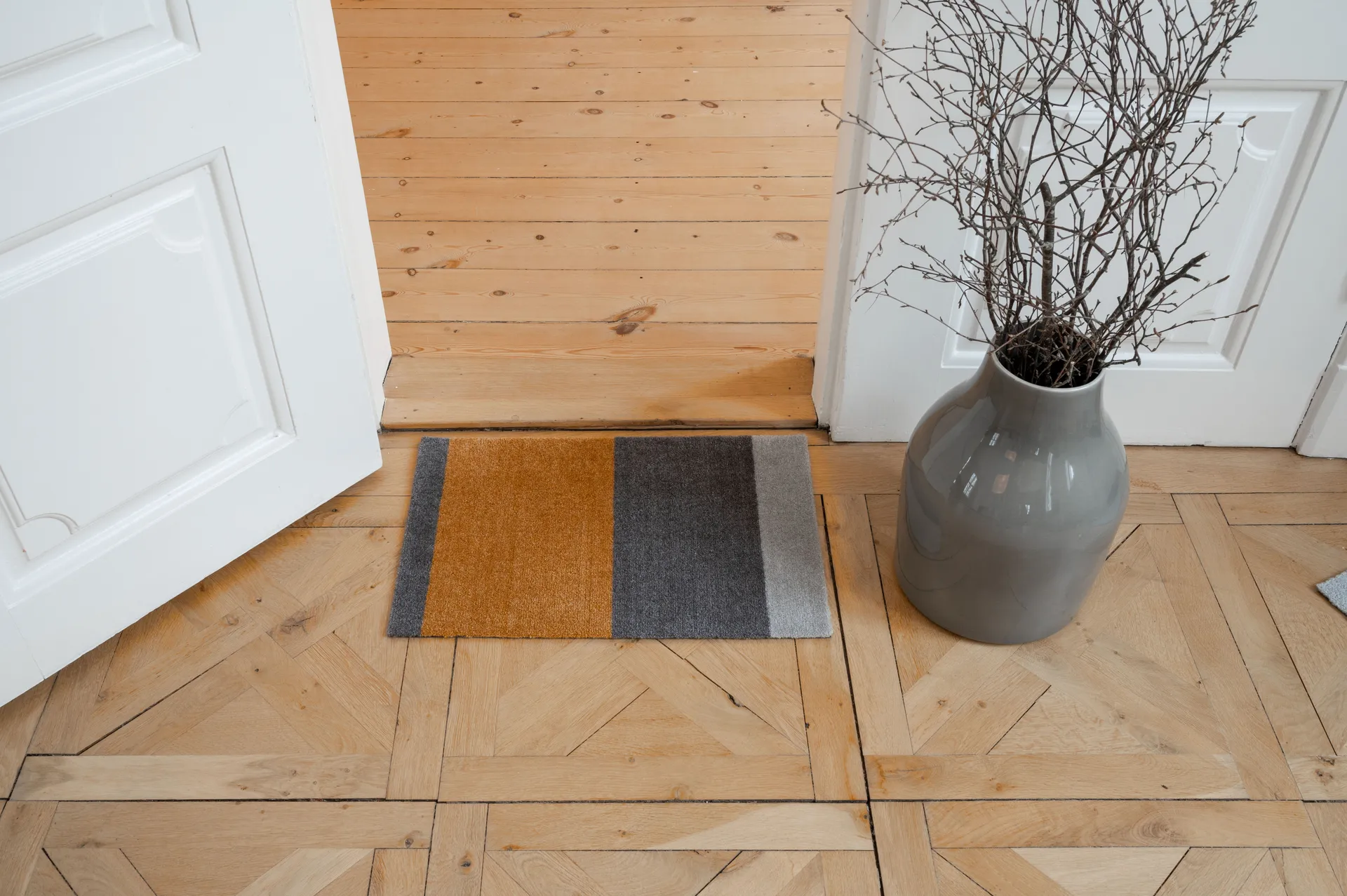 Wycieraczka Stripes pasy poziome, Grey-grey-dijon, 40x60 cm tica copenhagen