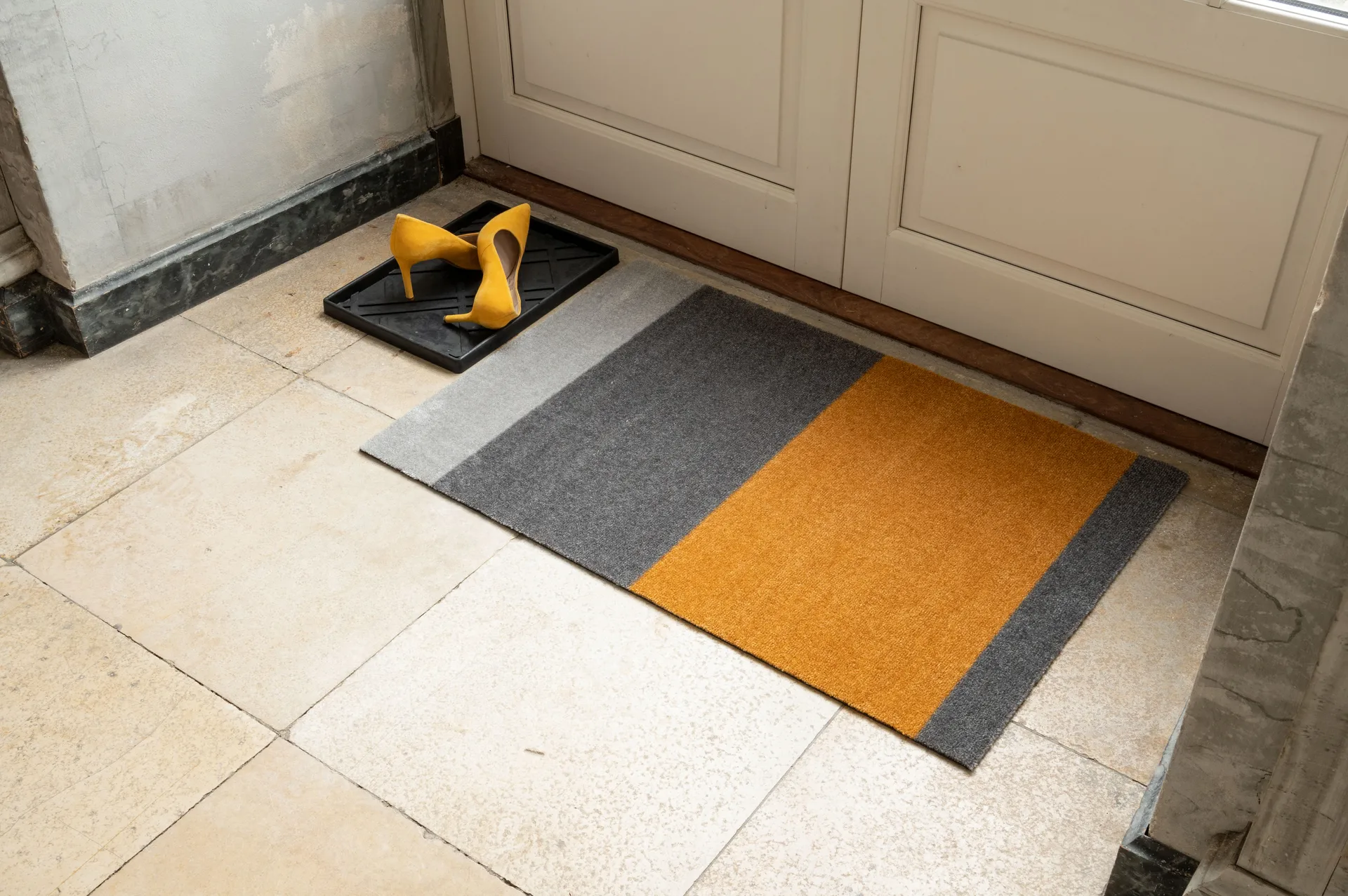 Wycieraczka Stripes pasy poziome, Grey-grey-dijon, 60x90 cm tica copenhagen