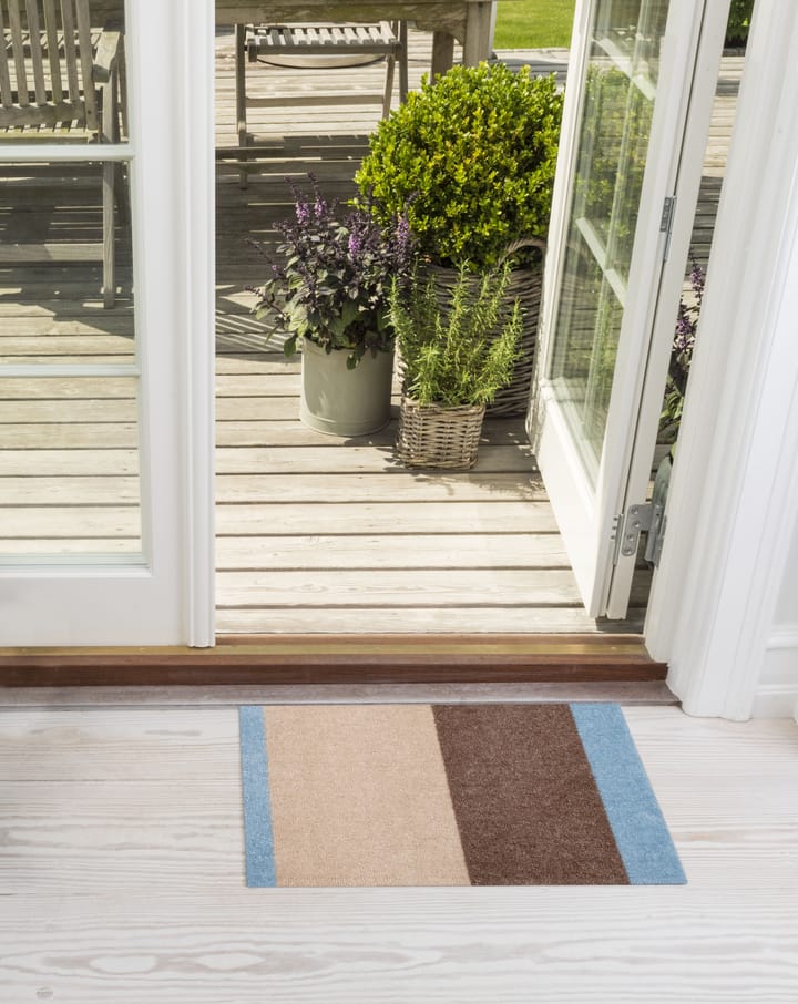 Wycieraczka Stripes pasy poziome, Ivory-sand-blue, 40x60 cm tica copenhagen