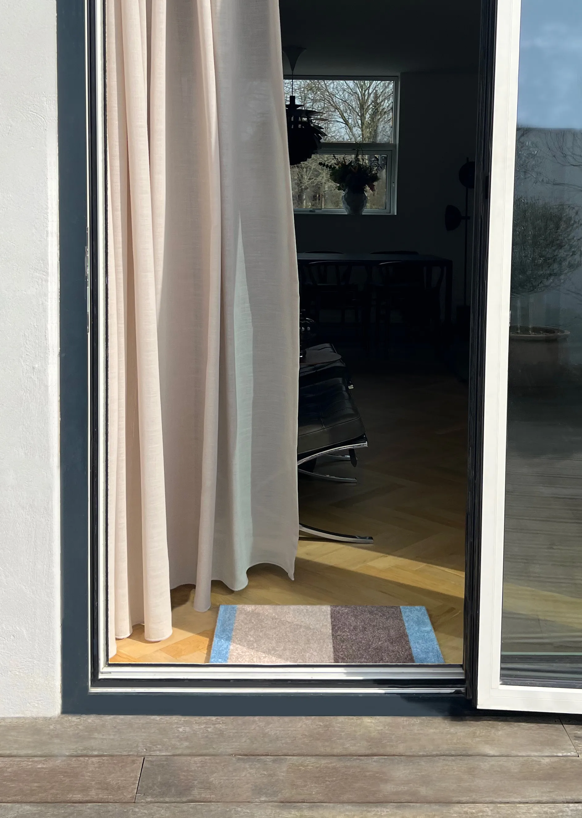 Wycieraczka Stripes pasy poziome, Ivory-sand-blue, 40x60 cm tica copenhagen