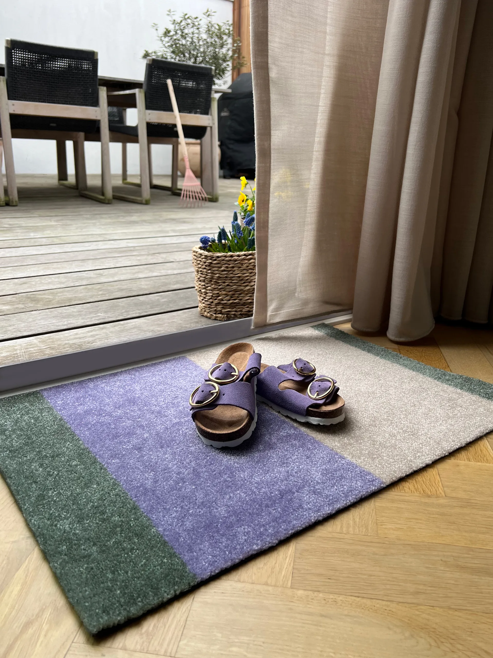 Wycieraczka Stripes pasy poziome, Lilac-ivory-green, 40x60 cm tica copenhagen