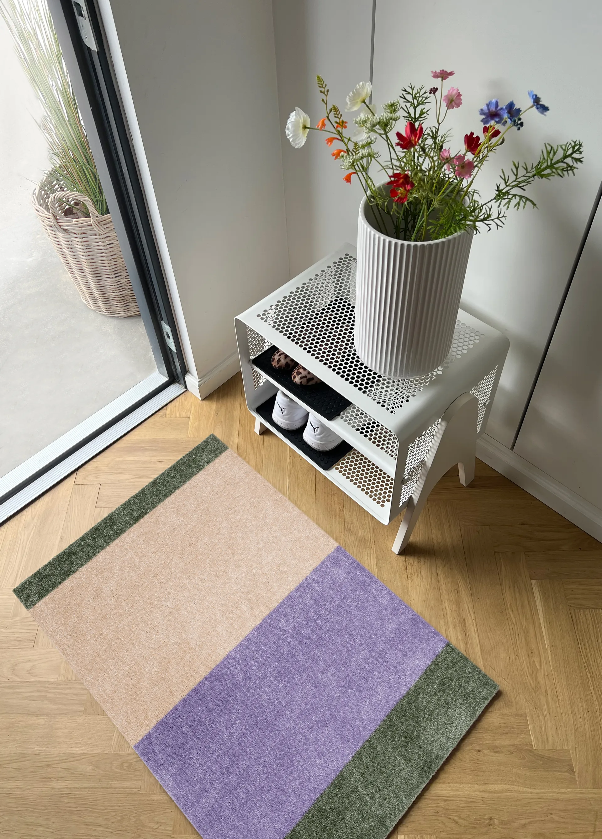 Wycieraczka Stripes pasy poziome, Lilac-ivory-green, 60x90 cm tica copenhagen