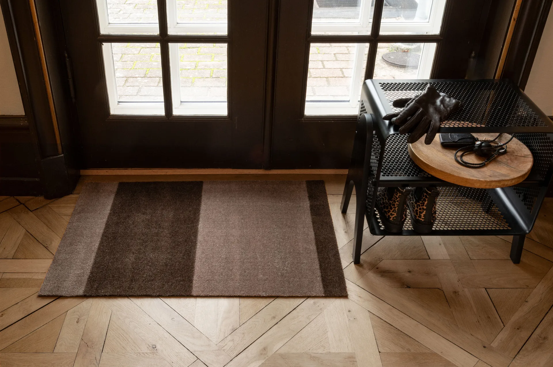 Wycieraczka Stripes pasy poziome, Sand-brown, 60x90 cm tica copenhagen