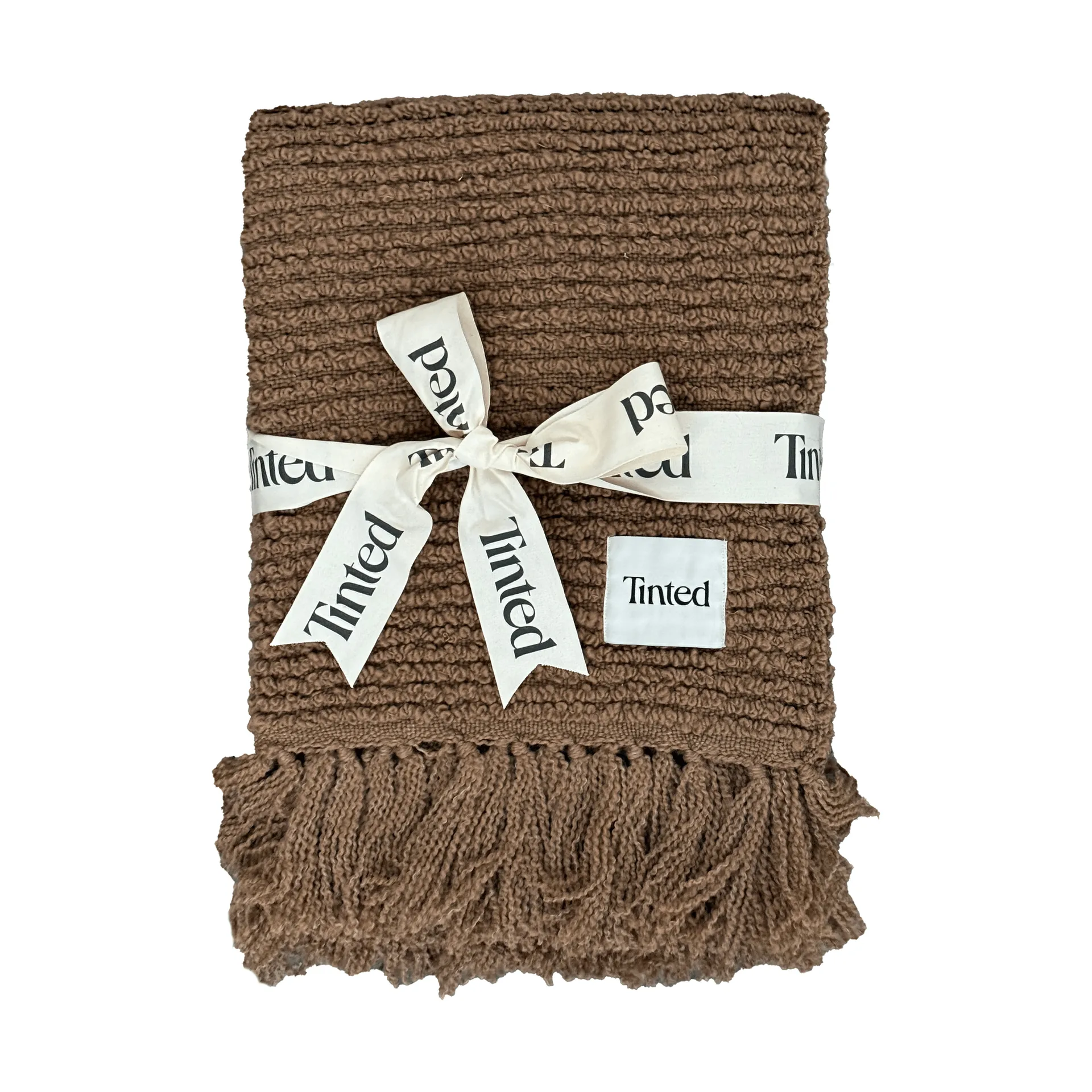 Koc bouclé Janzen, Solid natural brown, 130x170 cm Tinted