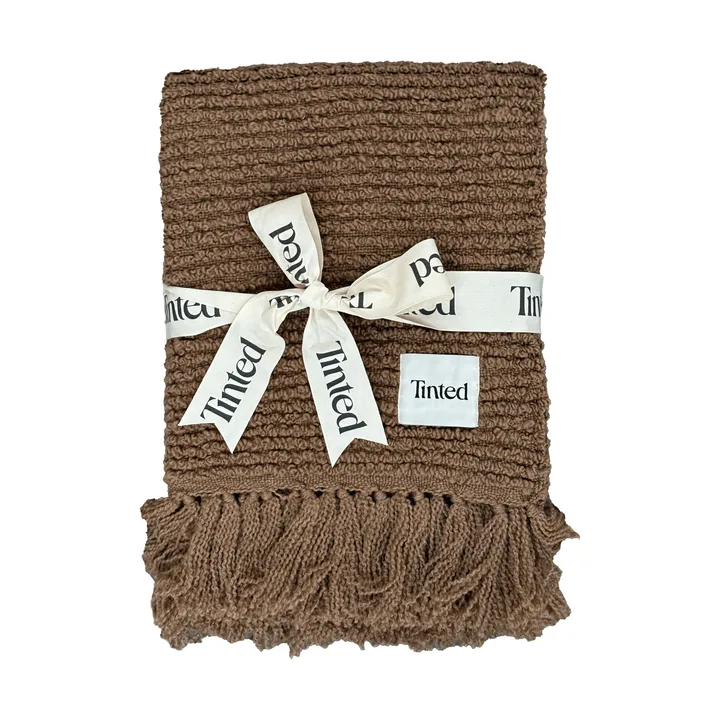 Koc bouclé Janzen - Solid natural brown, 130x170 cm - Tinted