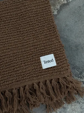 Koc bouclé Janzen - Solid natural brown, 130x170 cm - Tinted