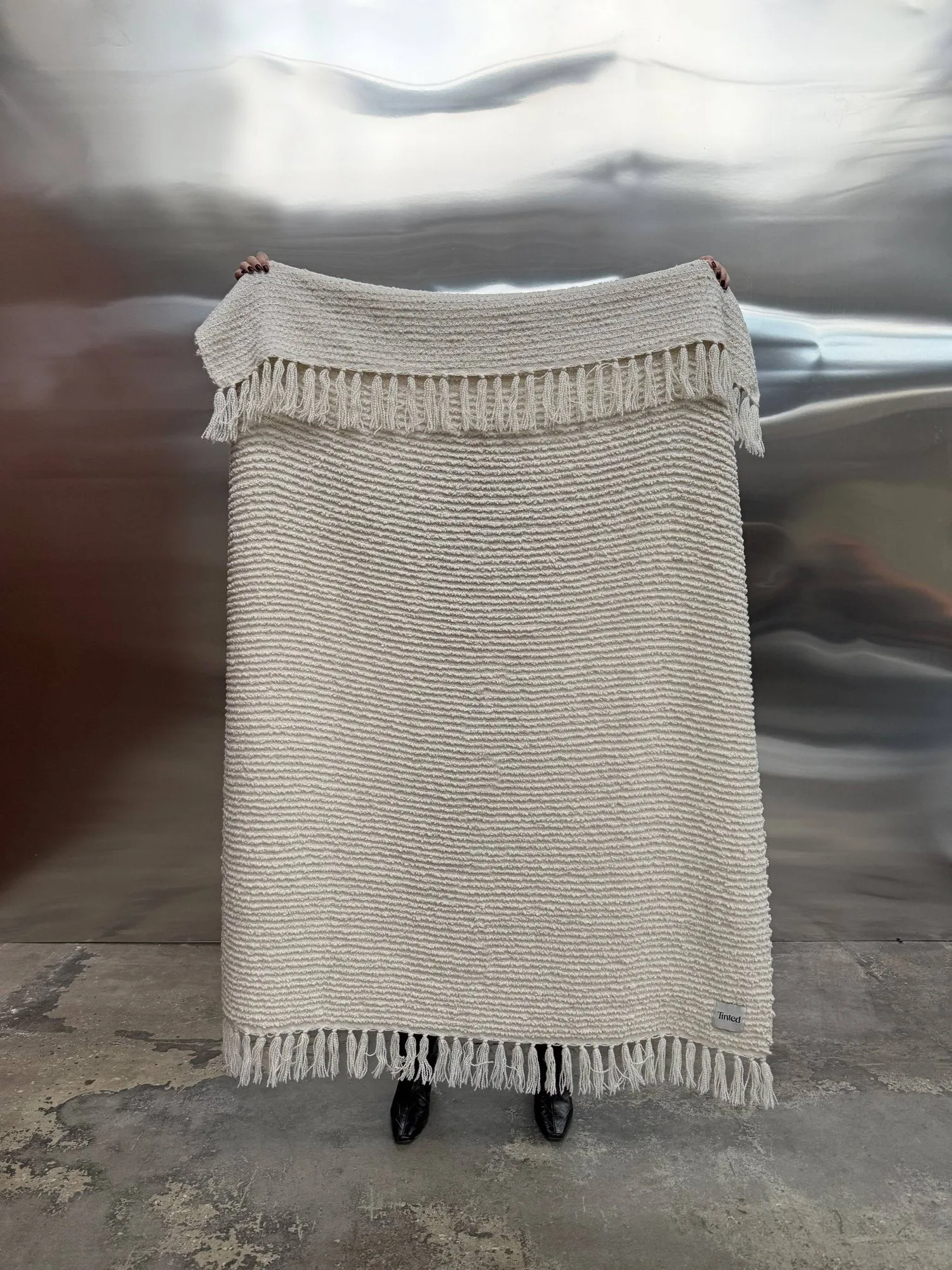 Koc bouclé Janzen, Solid off white-natural, 130x170 cm Tinted