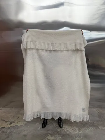 Koc wełniany Fingal - Solid off white-natural, 130x170 cm - Tinted