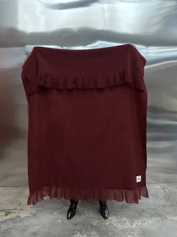Koc wełniany Fingal - Solid wine red, 130x170 cm - Tinted