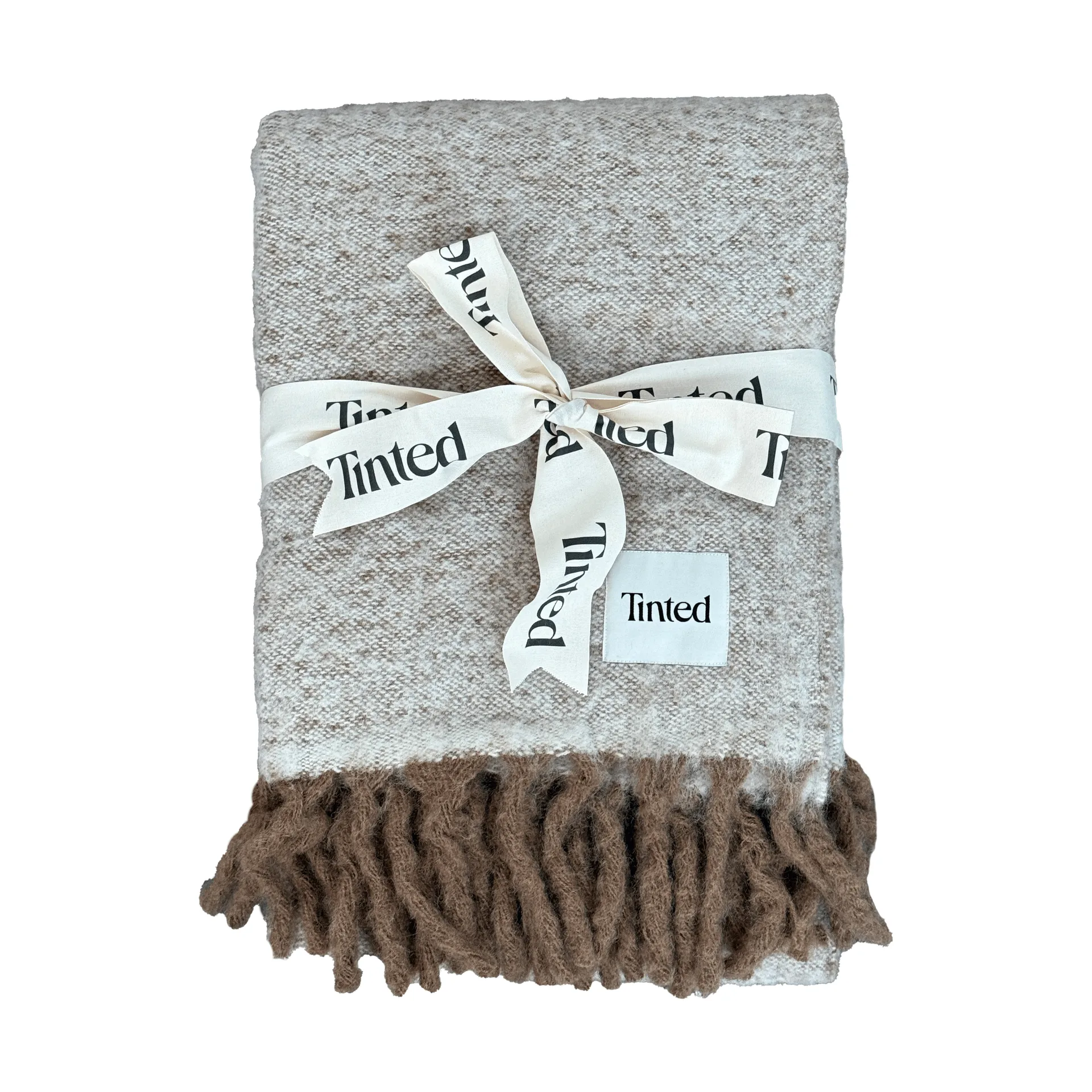 Koc z moheru Fridh, Brown-off white, 130x170 cm Tinted