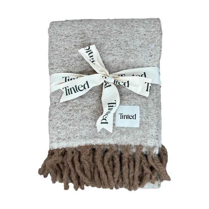 Koc z moheru Fridh - Brown-off white, 130x170 cm - Tinted