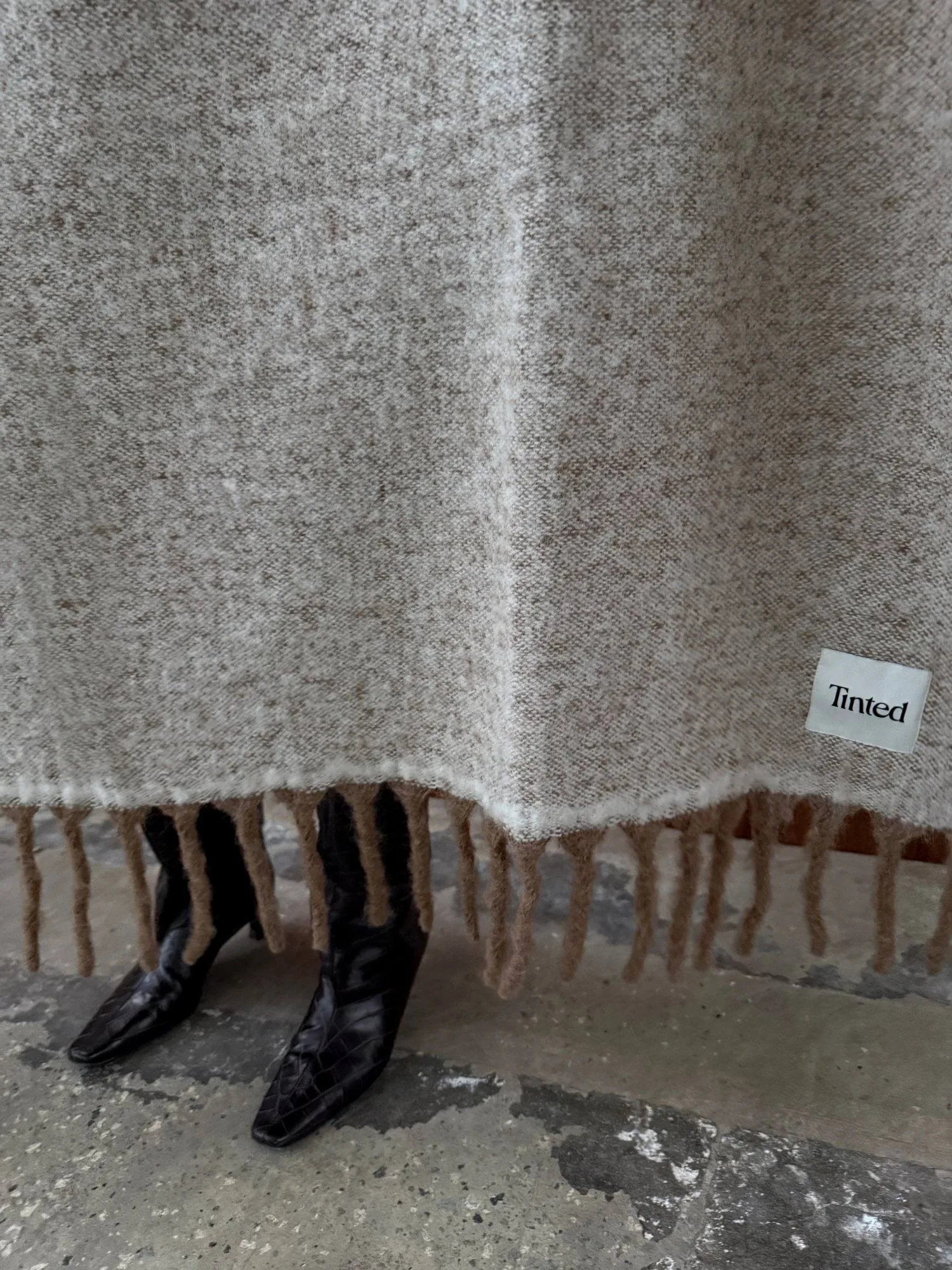Koc z moheru Fridh, Brown-off white, 130x170 cm Tinted