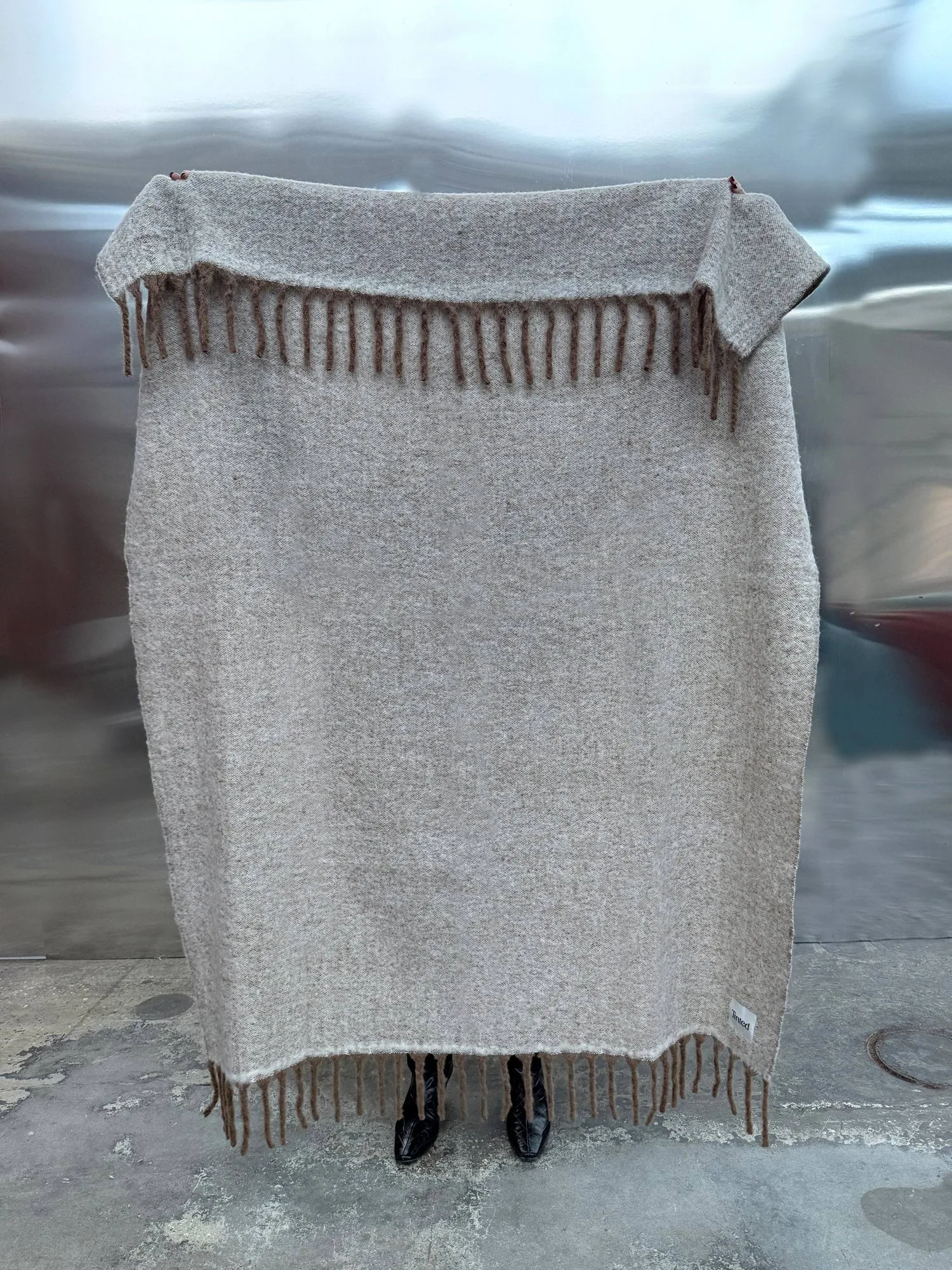 Koc z moheru Fridh, Brown-off white, 130x170 cm Tinted