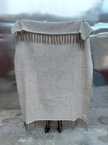 Koc z moheru Fridh - Brown-off white, 130x170 cm - Tinted