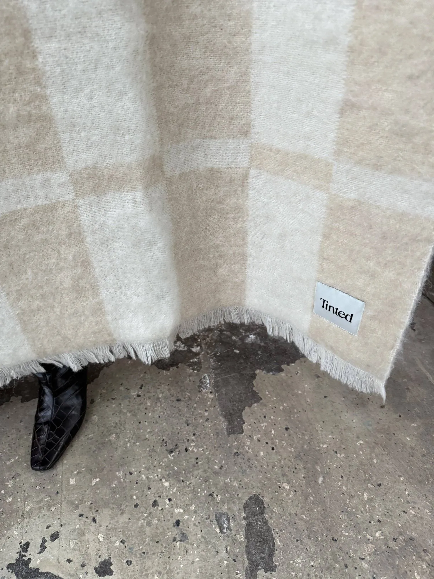 Koc z moheru Hallin, Beige-off white, 130x170 cm Tinted