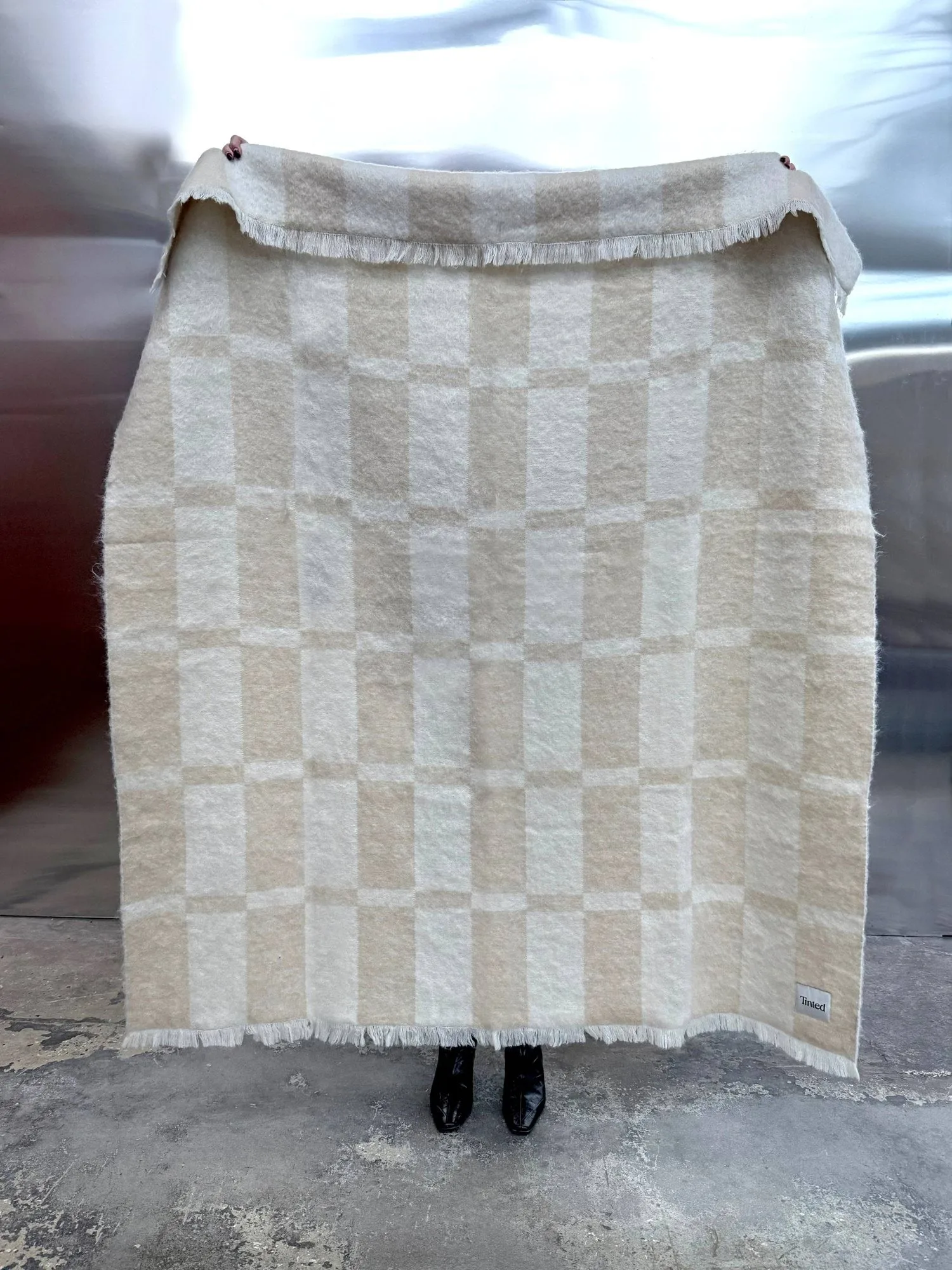 Koc z moheru Hallin, Beige-off white, 130x170 cm Tinted