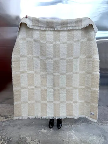 Koc z moheru Hallin - Beige-off white, 130x170 cm - Tinted