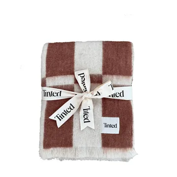 Koc z moheru Hallin - Off white-rust, 130x170 cm - Tinted