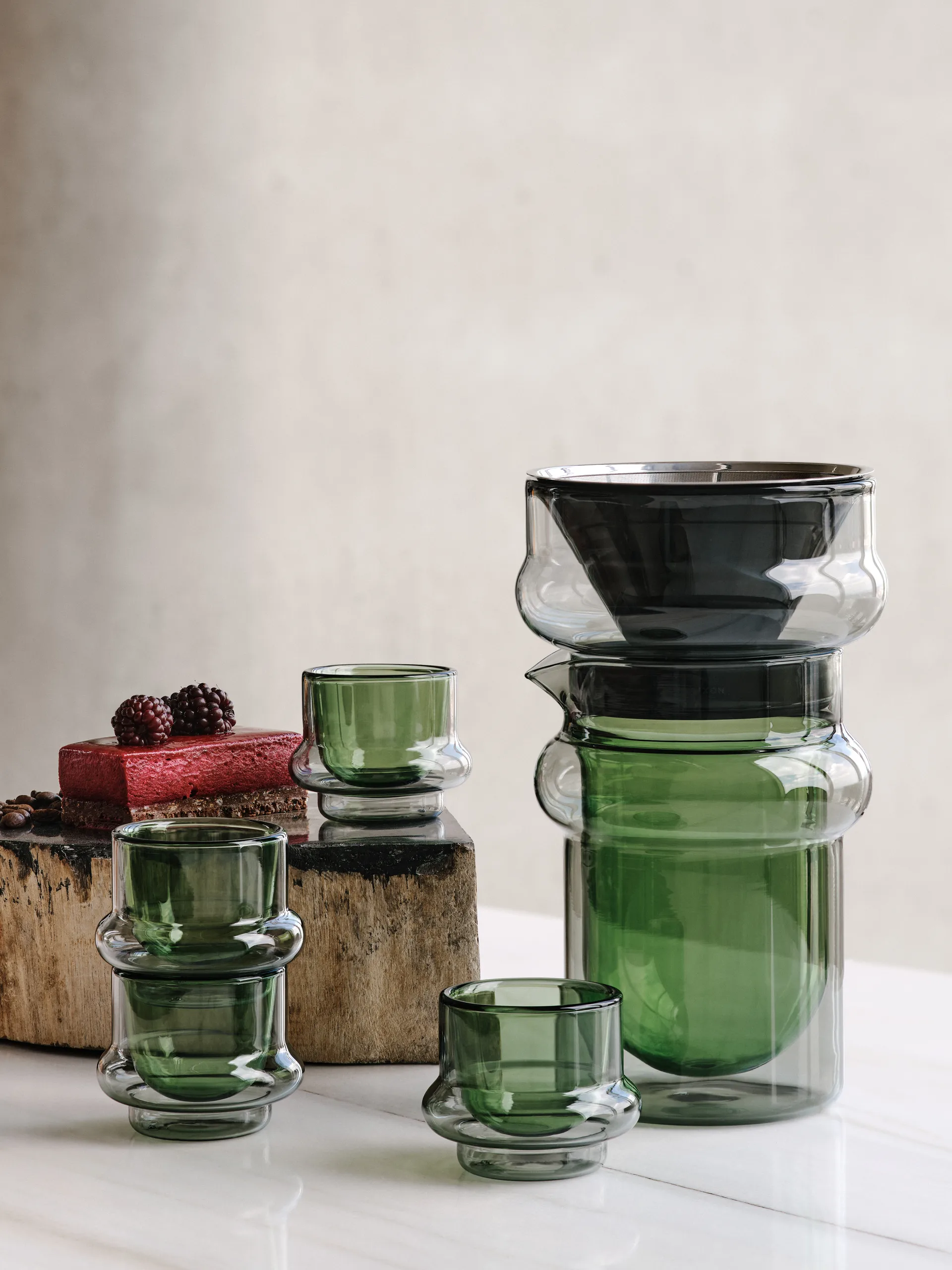 Bump karafka i zestaw filtrów 400 ml, Zielony Tom Dixon