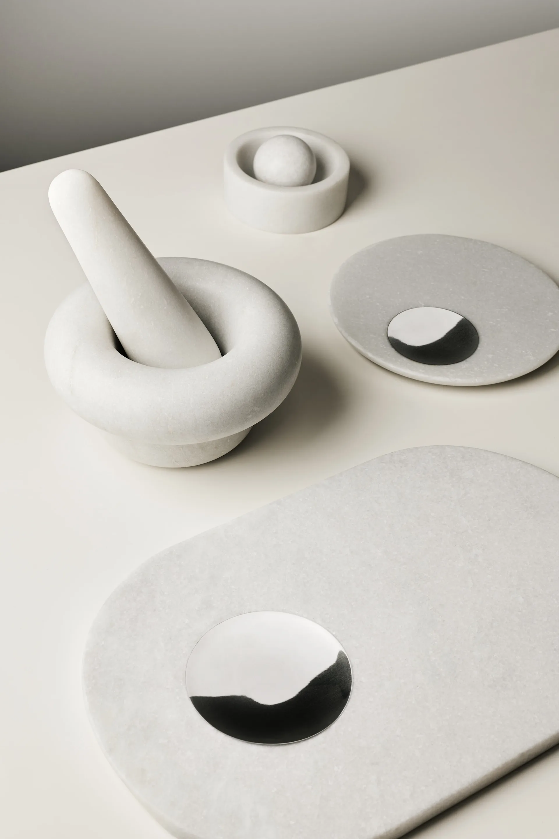 Deska do krojenia Stone 27x42 cm, Biały marmur-silver Tom Dixon