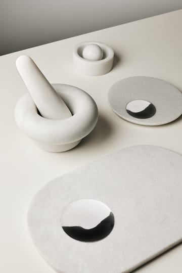 Deska do krojenia Stone 27x42 cm - Biały marmur-silver - Tom Dixon