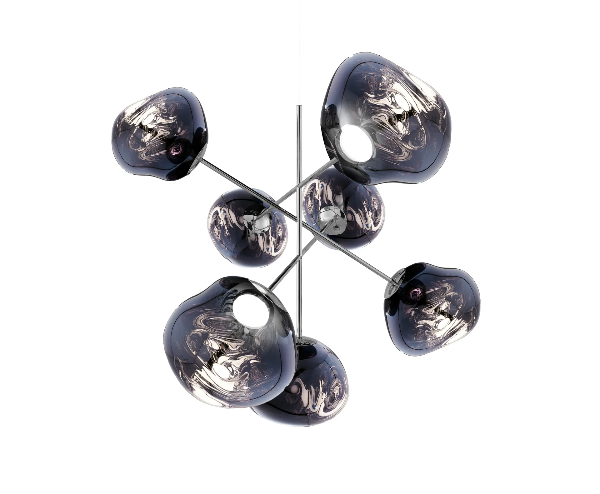 Duży żyrandol Melt Chandelier LED 196 cm, Dymny Tom Dixon