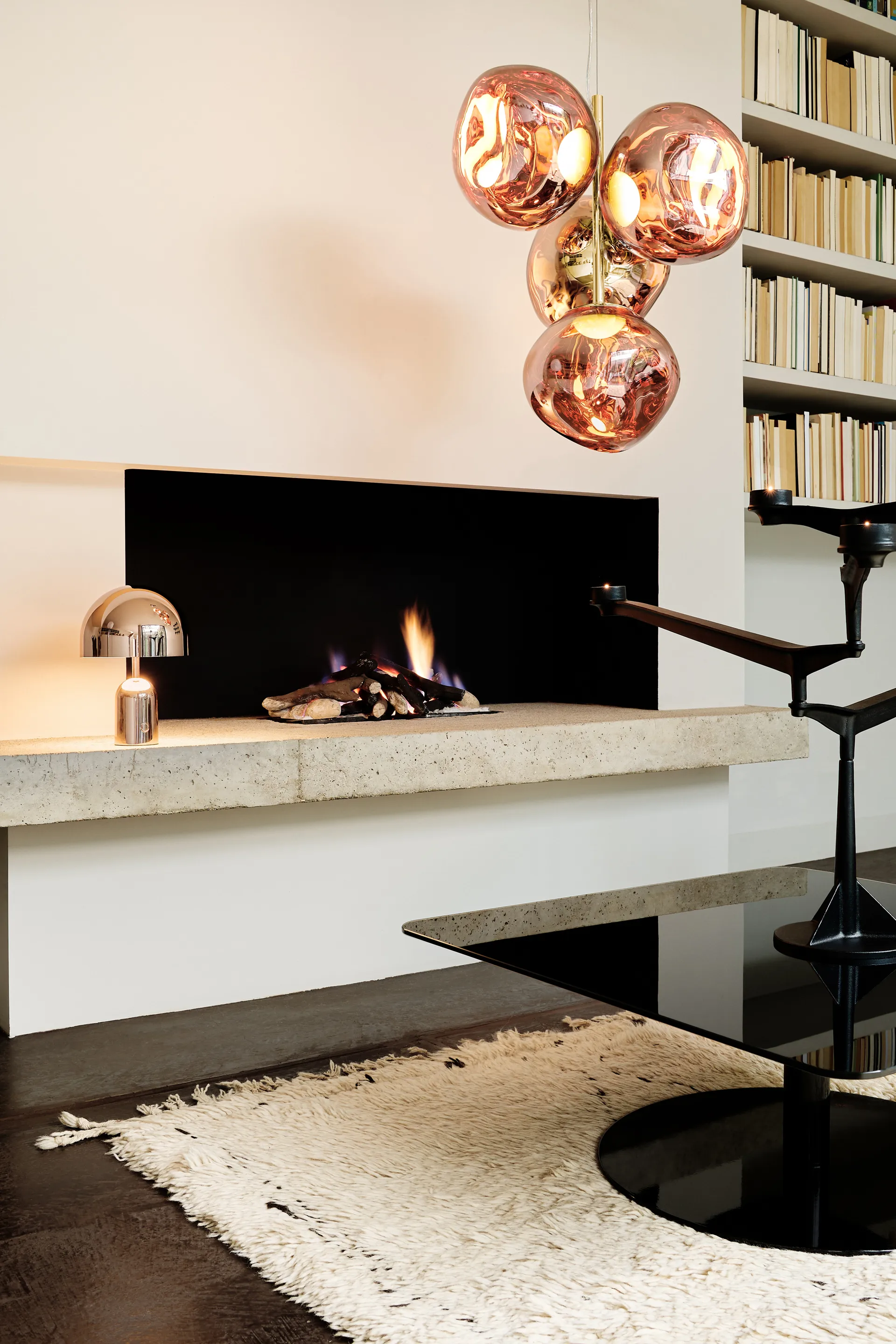 Duży żyrandol Melt Chandelier LED 196 cm, Miedziany Tom Dixon