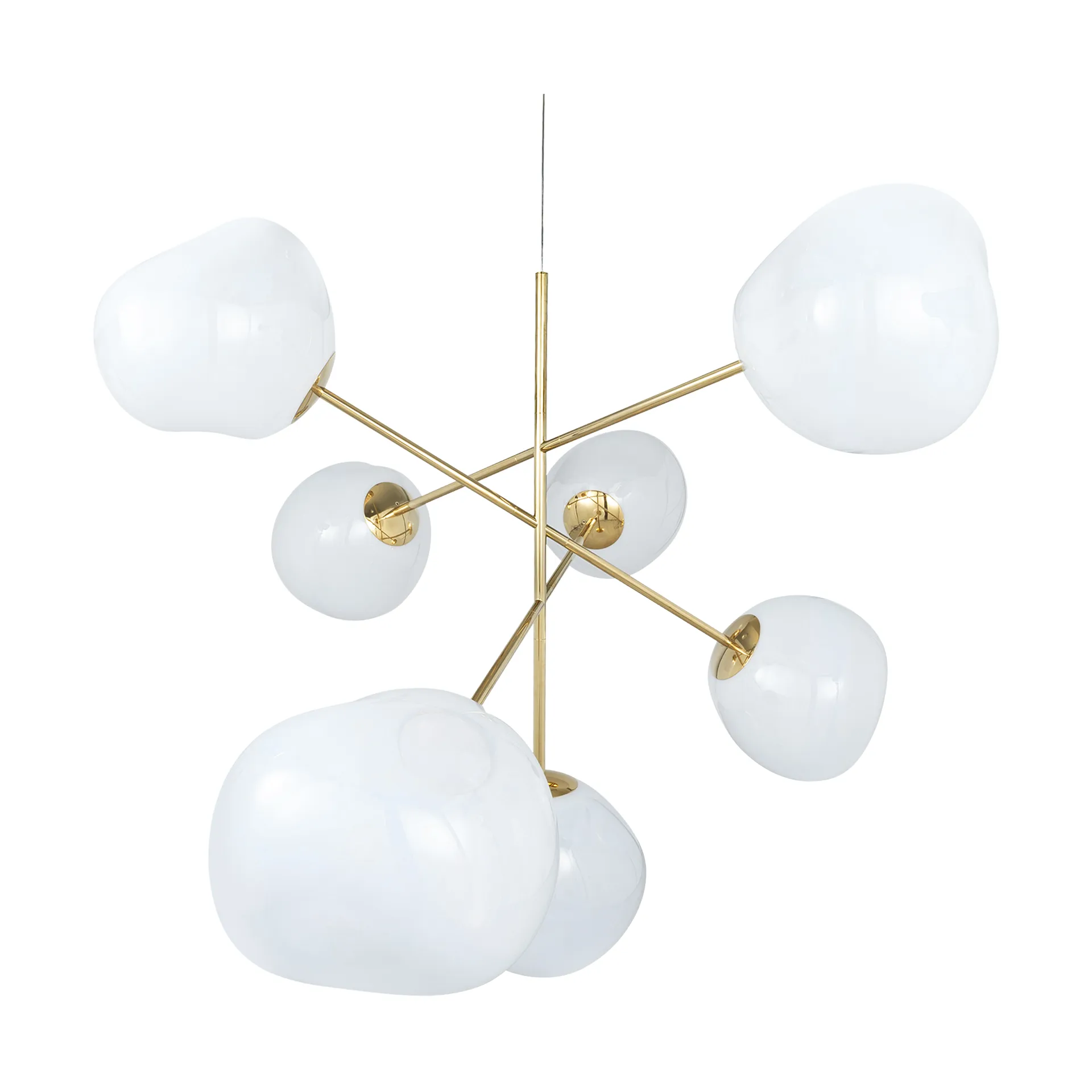 Duży żyrandol Melt Chandelier LED 196 cm, Opal-złoty Tom Dixon
