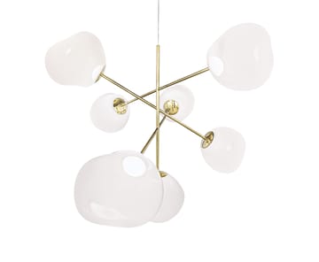 Duży żyrandol Melt Chandelier LED 196 cm - Opal-złoty - Tom Dixon