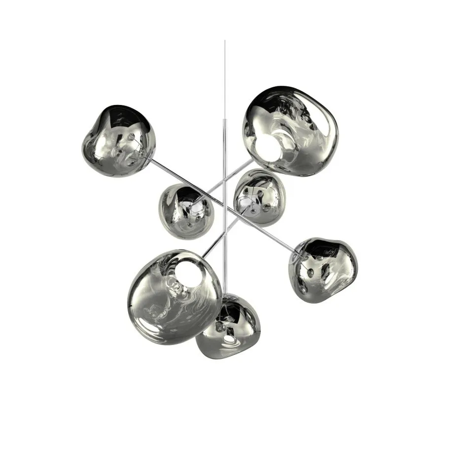 Duży żyrandol Melt Chandelier LED 196 cm, Srebrny Tom Dixon