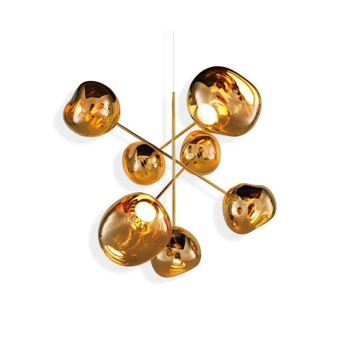 Duży żyrandol Melt Chandelier LED 196 cm, Złoty Tom Dixon