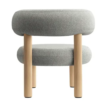 Fotel lounge Fat - Szczotkowane naturalne drewno i naturalna alpaka bouclé - Tom Dixon