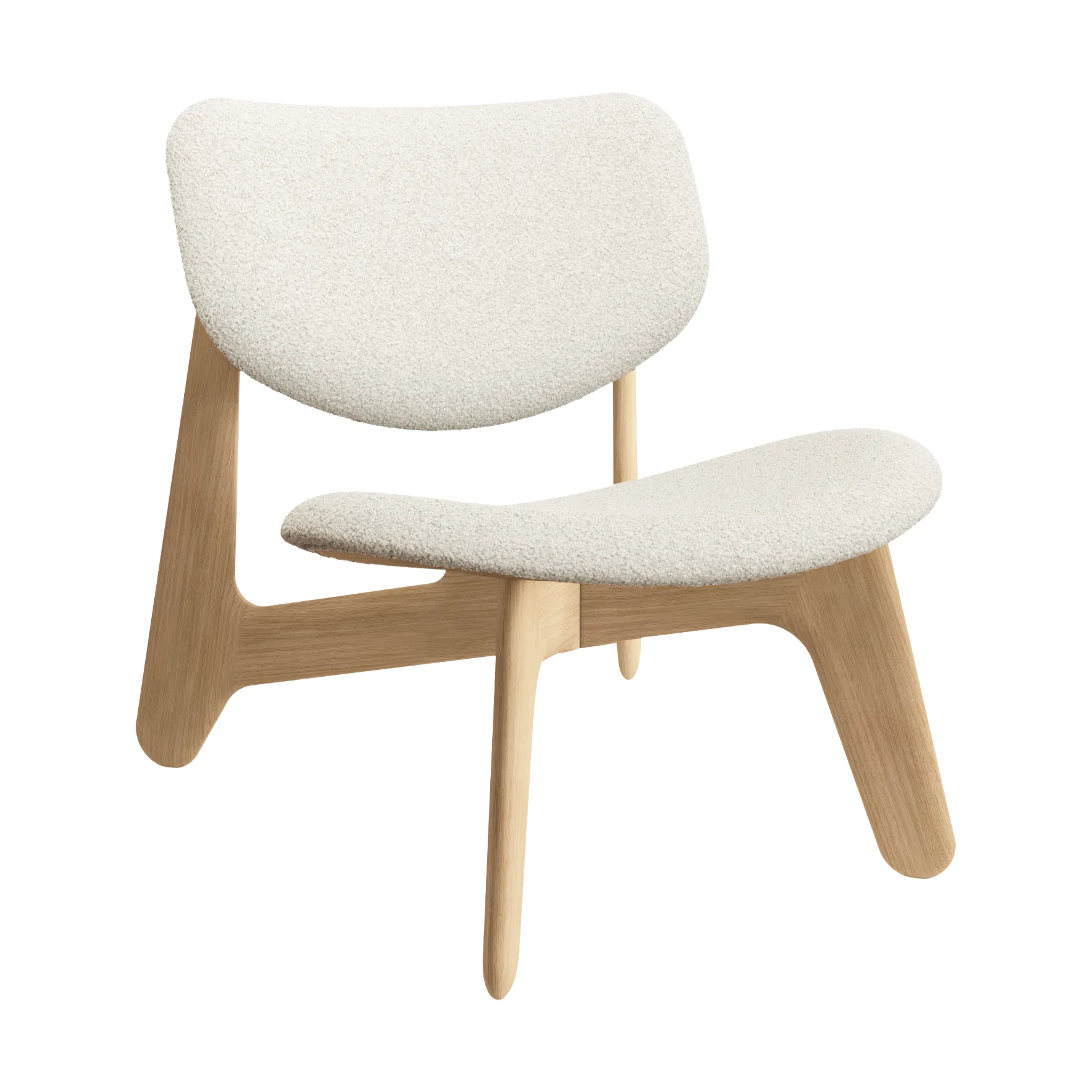 Krzesło lounge tapicerowane siedzisko Slab, Natural brushed oak-Elle 0200 CMHR Natural Tom Dixon