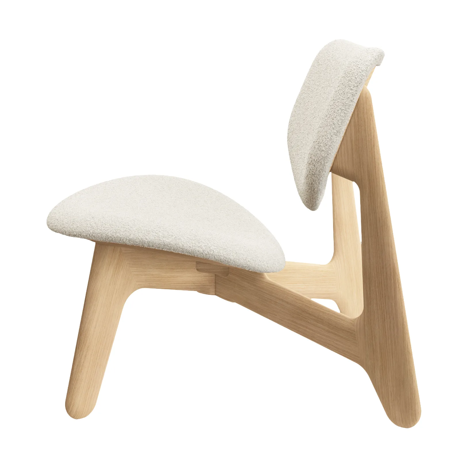 Krzesło lounge tapicerowane siedzisko Slab, Natural brushed oak-Elle 0200 CMHR Natural Tom Dixon