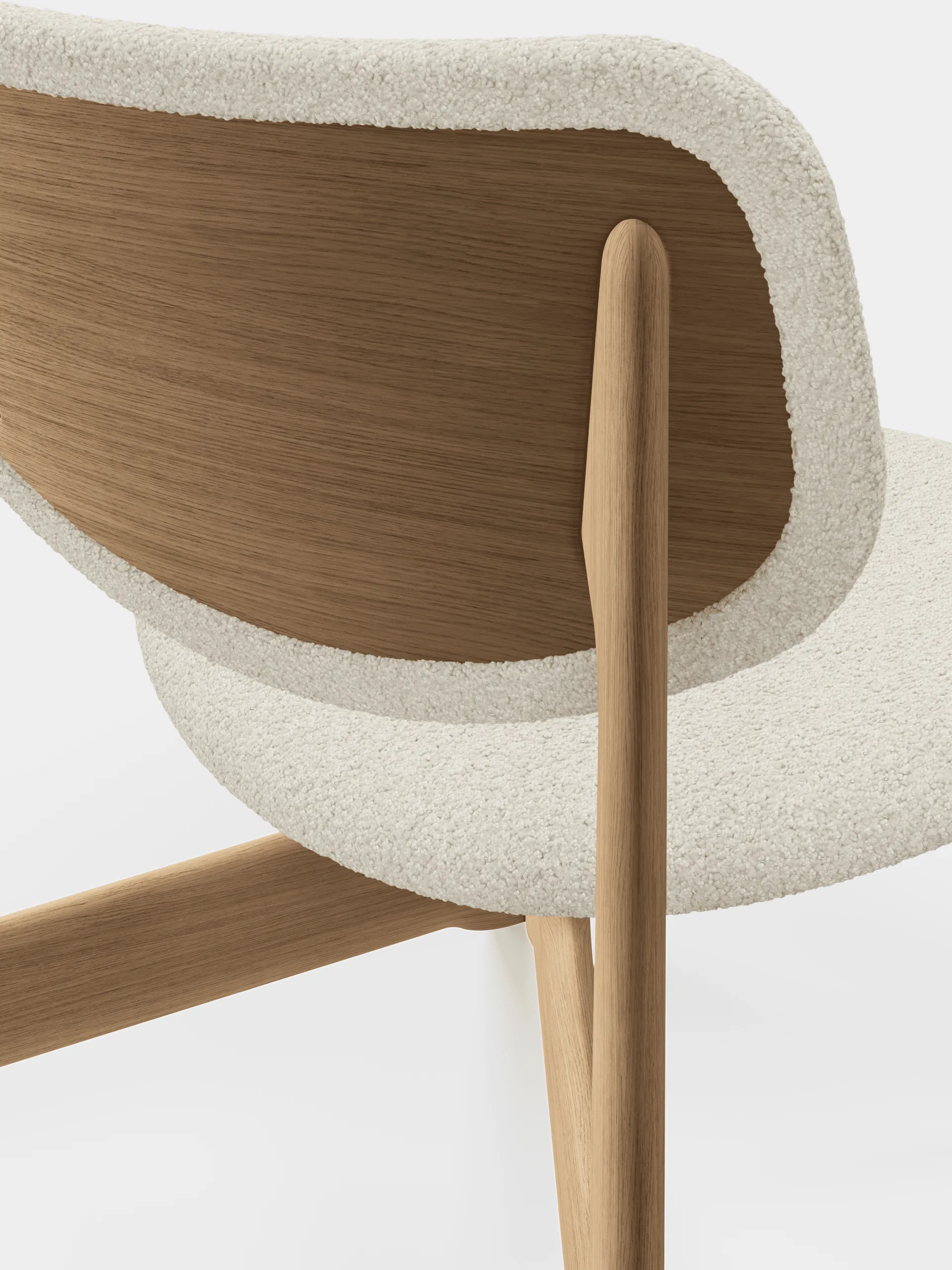 Krzesło lounge tapicerowane siedzisko Slab, Natural brushed oak-Elle 0200 CMHR Natural Tom Dixon