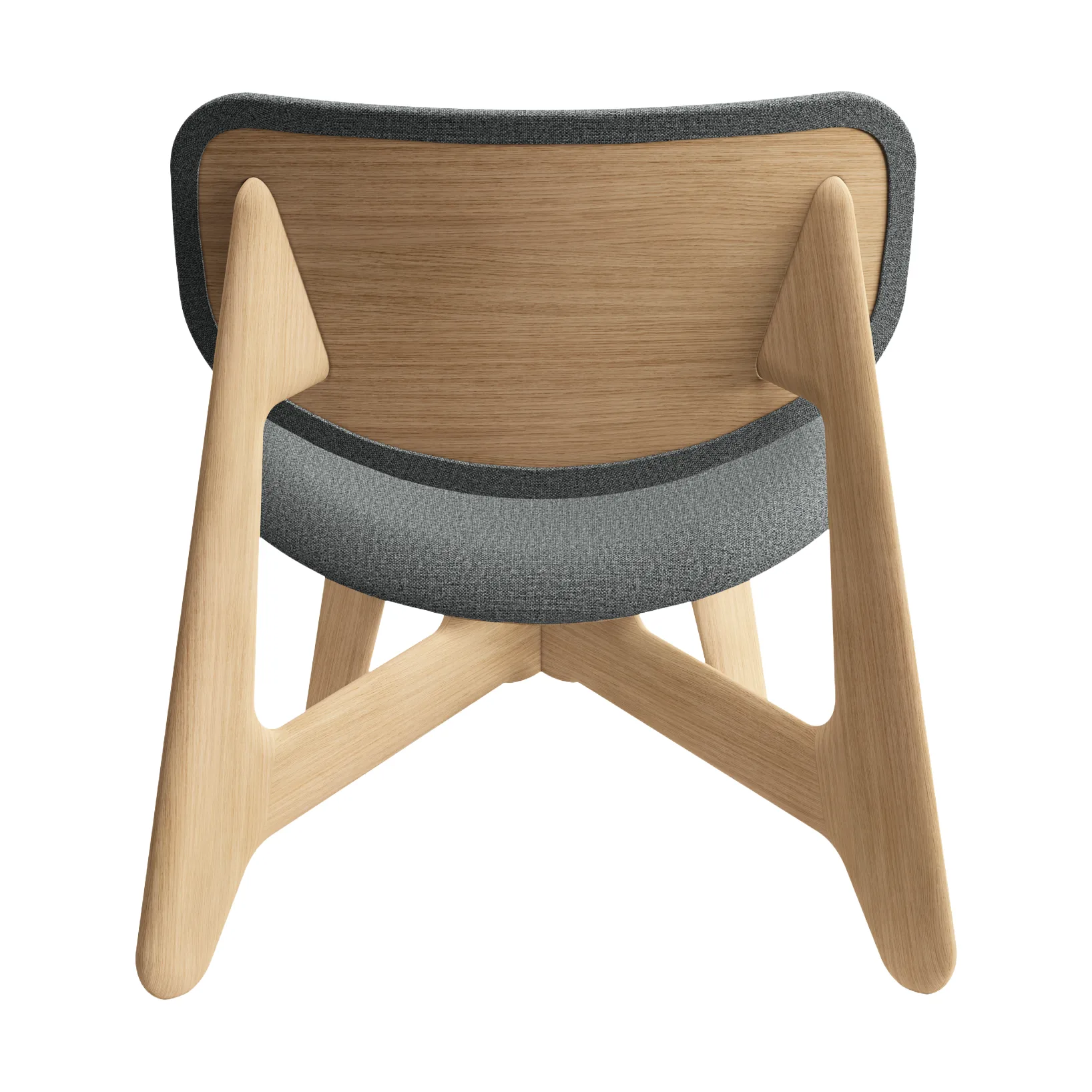 Krzesło lounge tapicerowane siedzisko Slab, Natural brushed oak-Hallingdal 0130 mid grey Tom Dixon