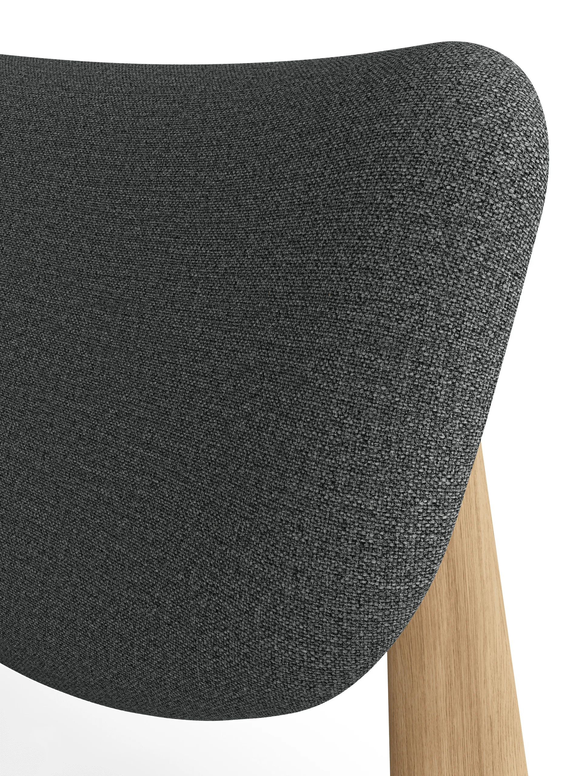 Krzesło lounge tapicerowane siedzisko Slab, Natural brushed oak-Hallingdal 0130 mid grey Tom Dixon