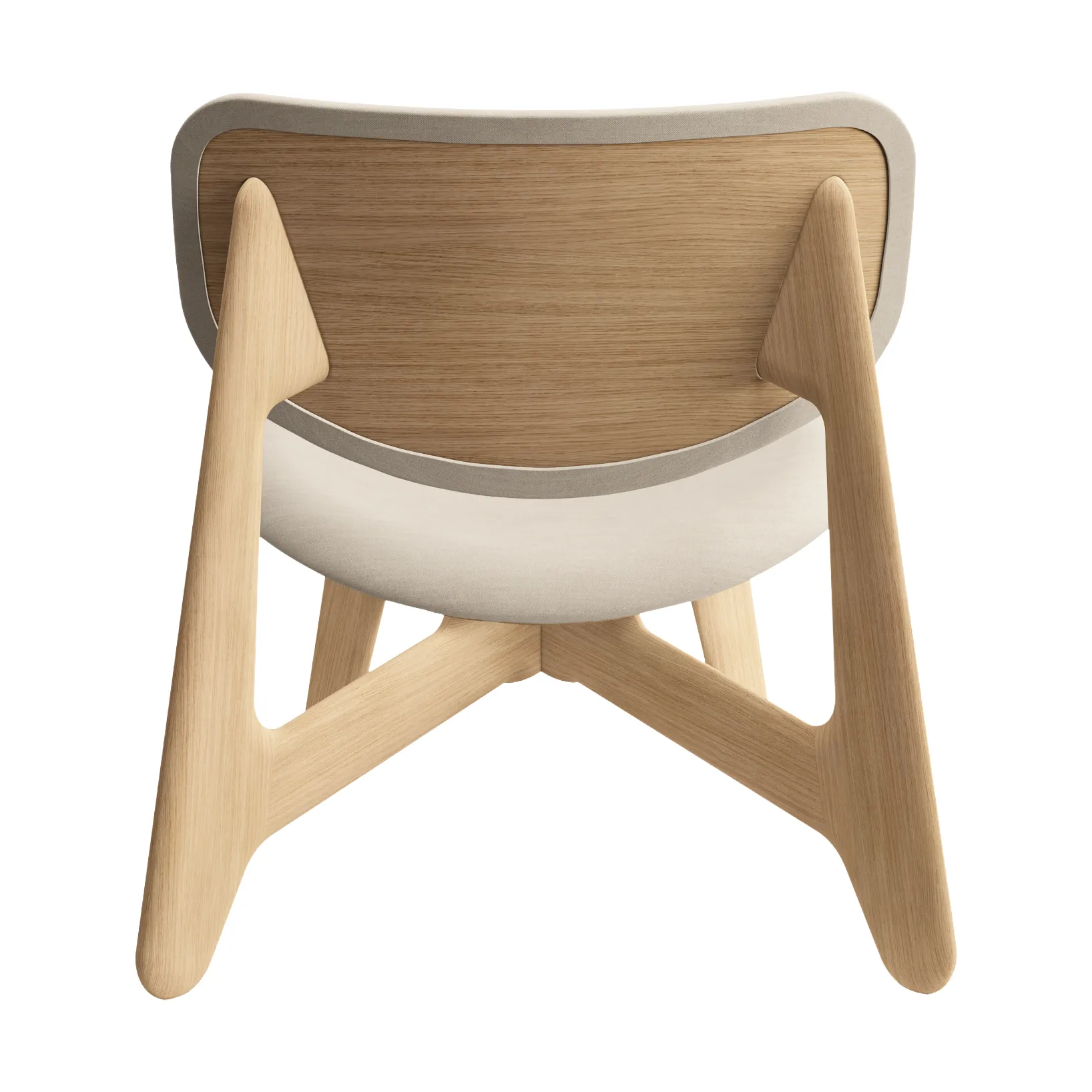 Krzesło lounge tapicerowane siedzisko Slab, Natural brushed oak-Linara 05 CMHR Cream Tom Dixon