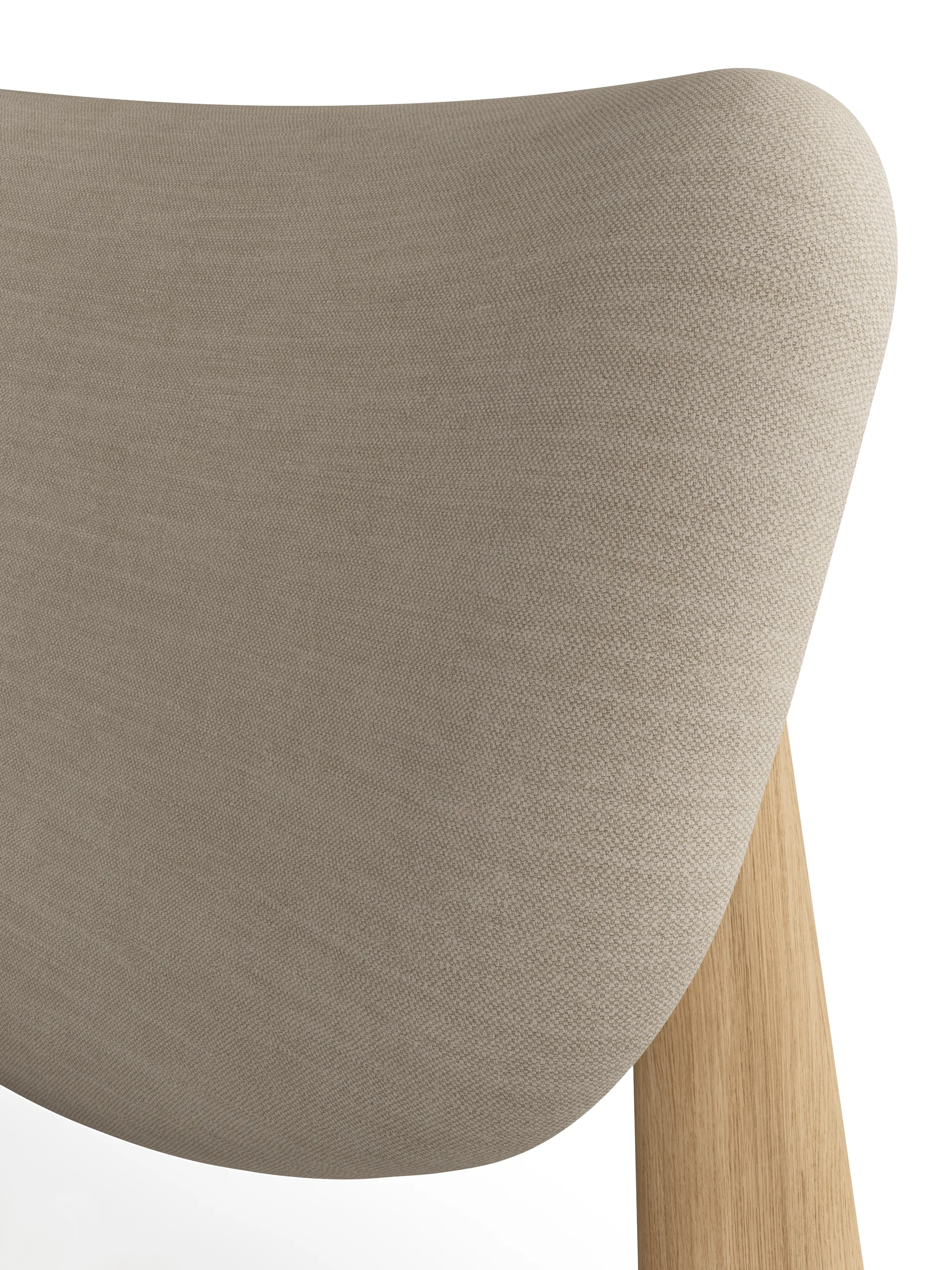 Krzesło lounge tapicerowane siedzisko Slab, Natural brushed oak-Linara 05 CMHR Cream Tom Dixon